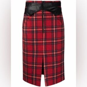 Pinko Tartan-Check High-Waisted Skirt